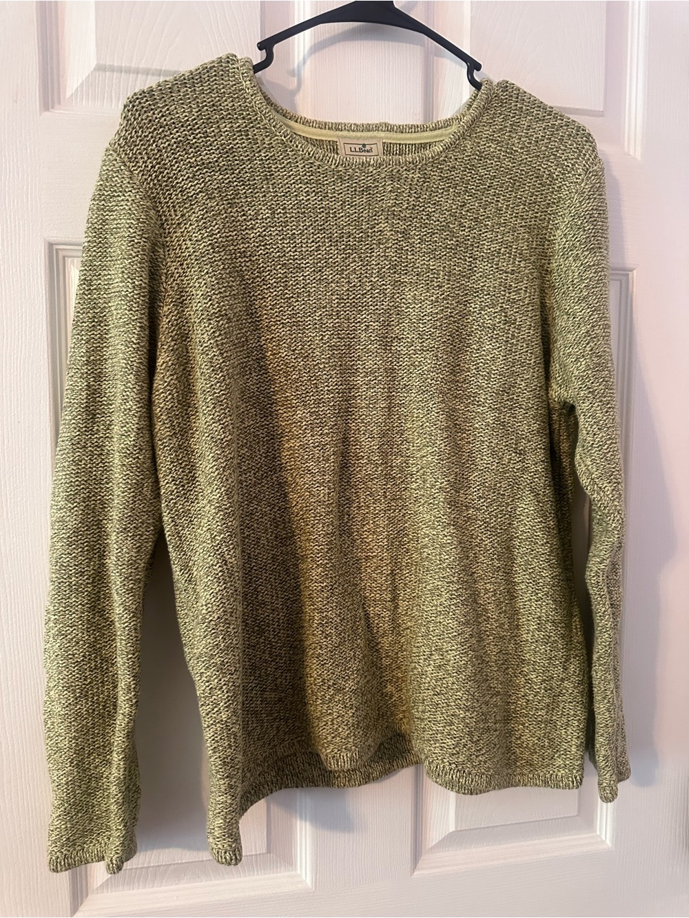 L.L. Bean Olive Textured Crewneck Sweater